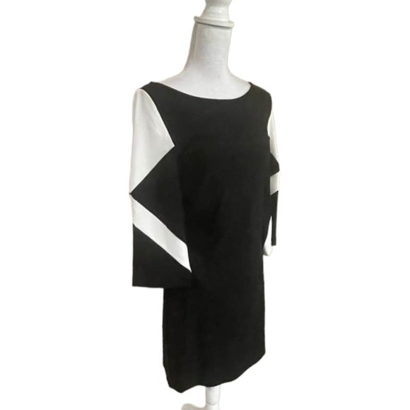Boston Proper Travel Collection Color Block Flare Sleeves Career Midi Dr… - Picture 11 of 15